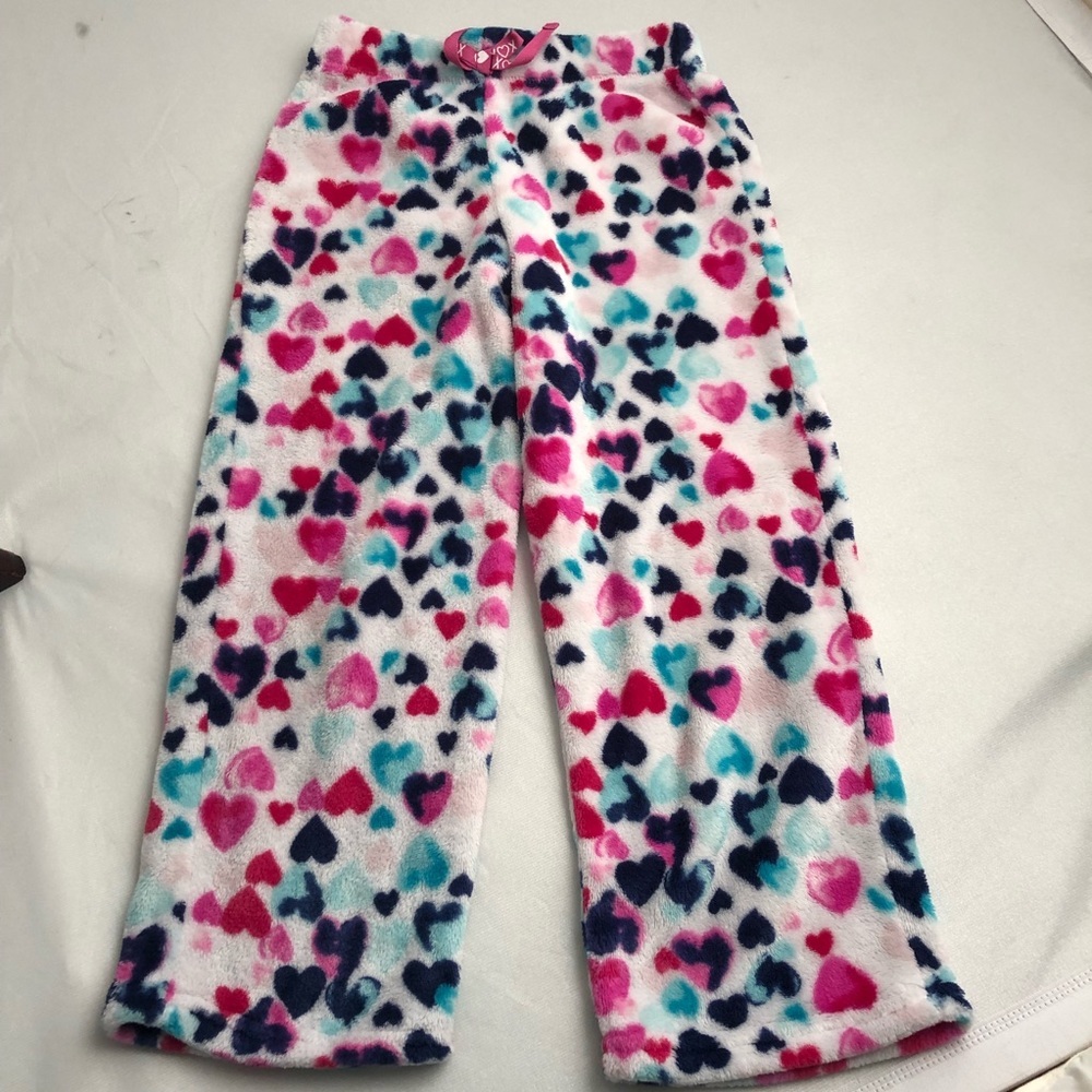 Komar Kids heart fleece multicolor soft pajama bottoms